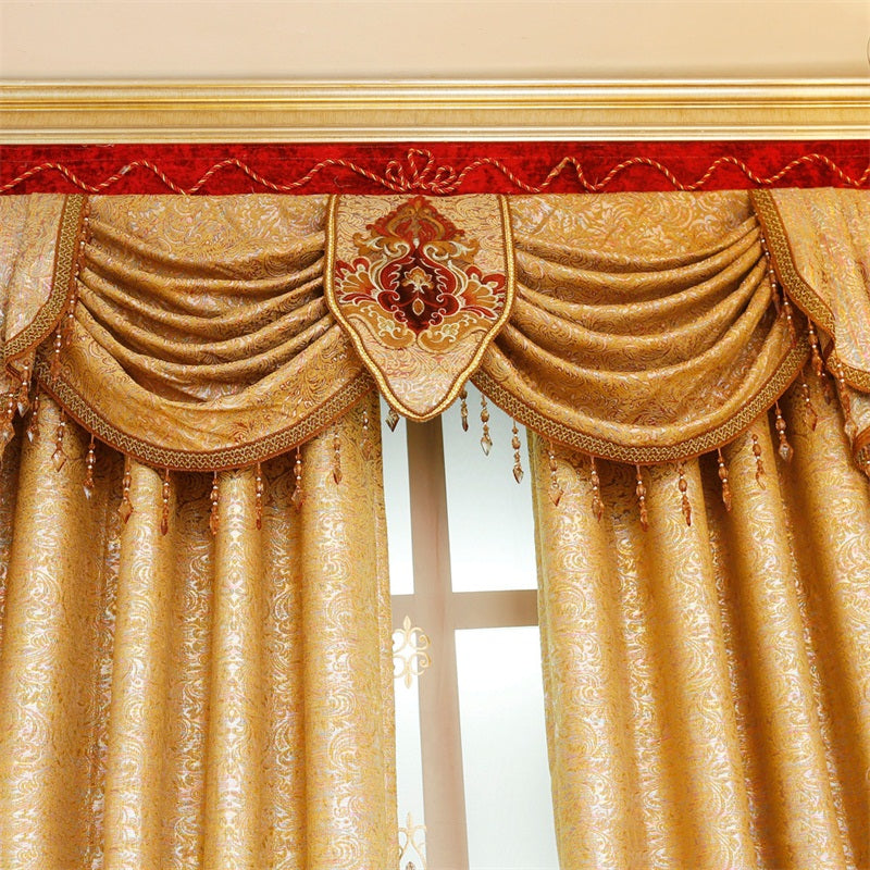 Noble and Elegant Soft Chenille Custom Blackout Decorative Shading Curtain Sheer Living Room Bedroom Window Drape