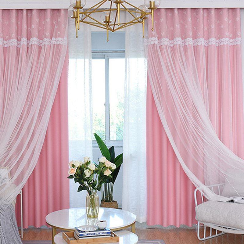 Princess Decoration Blackout Custom Curtain Sets for Living Room Bedroom Sheer and Shading Curtain