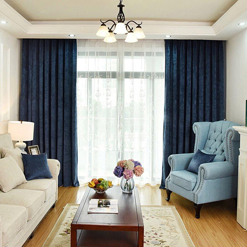 Window Curtains Modern Simple Style European Decorative Blackout Hook Curtains for Living Room Bedroom