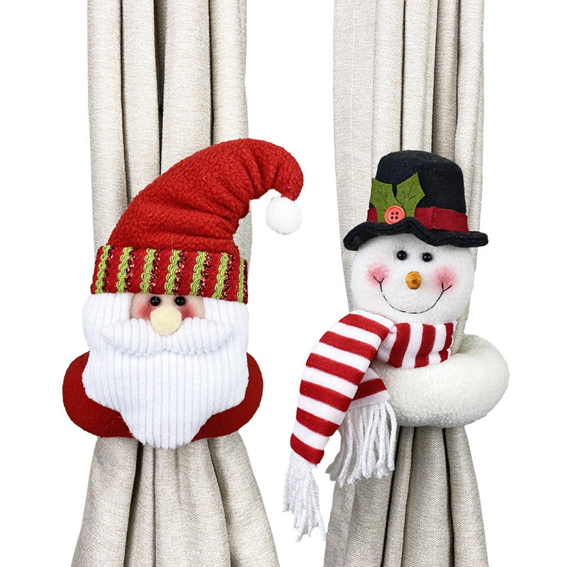 Christmas Curtain Buckle Tie Back 1 Pc Merry Christmas Decor for Home Happy New Year