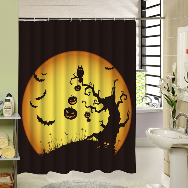 Weird Shadow of the Trees Halloween Poster 3D Printing Shower Curtain