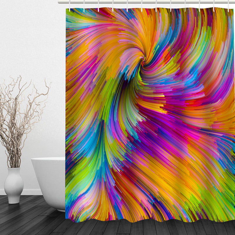 3D Gradient Colorful Polyester Bathroom Shower Curtain