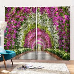 Print Flowers Background 3D Blackout Curtains Decoration 2 Panels Drapes for Living Room Bedroom No Pilling No Fading No off-lining Polyester