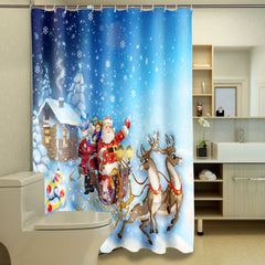 Dreamlike the Santa Claus Deer Printing Christmas Theme 3D Shower Curtain