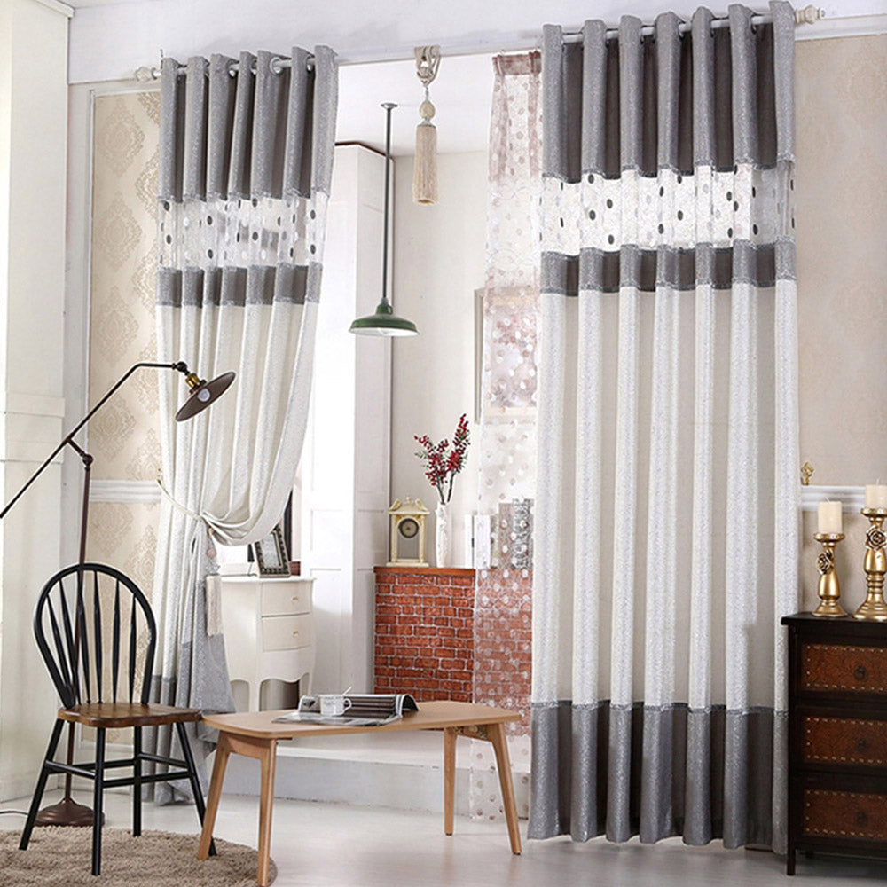 Modern Simple Spot Pattern Shading Curtains Sheer for Living Room Bedroom Decoration Custom 2 Panels Drapes No Pilling No Fading No off-lining