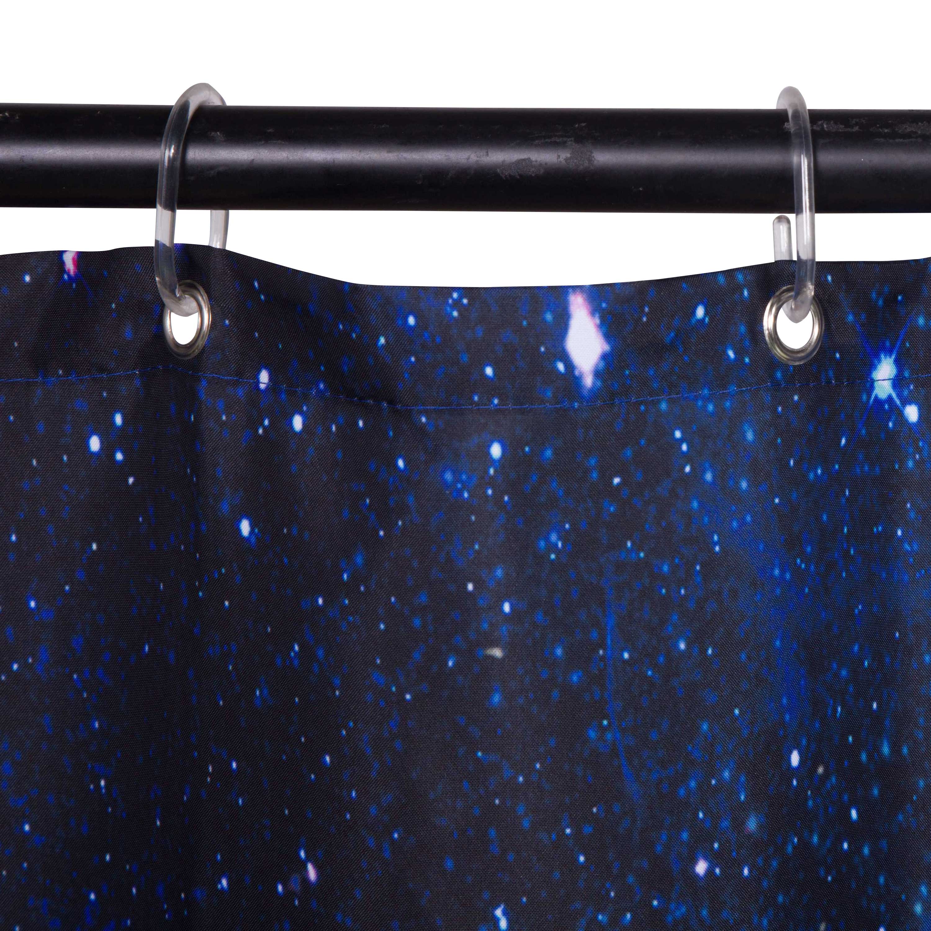 3D Galaxy Printed Polyester Dark Blue Bathroom Shower Curtain