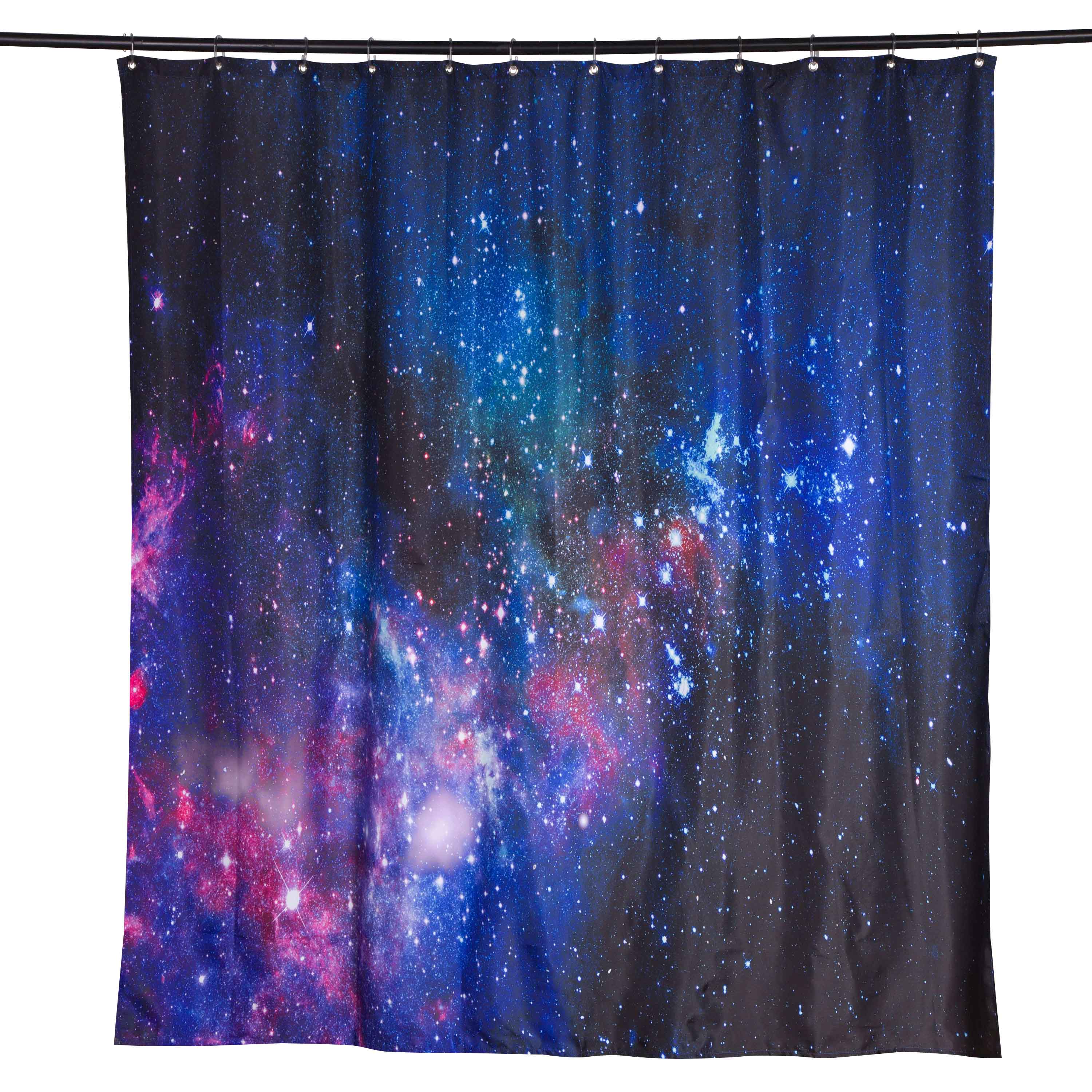 3D Galaxy Printed Polyester Dark Blue Bathroom Shower Curtain