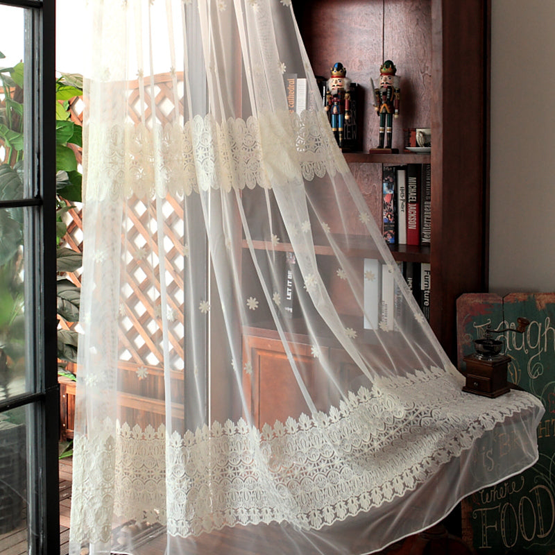 European Style White Custom Sheer Curtain