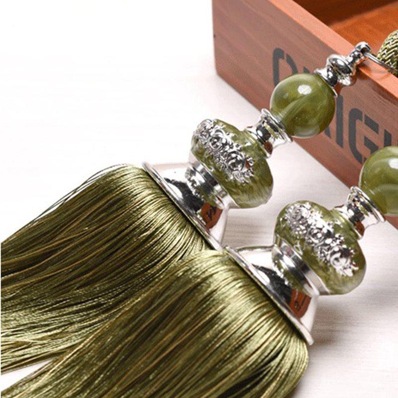 1 Pair Curtain Accessories Paired Crystal Balls Hanging Tassels Curtains Tie back 8 Color