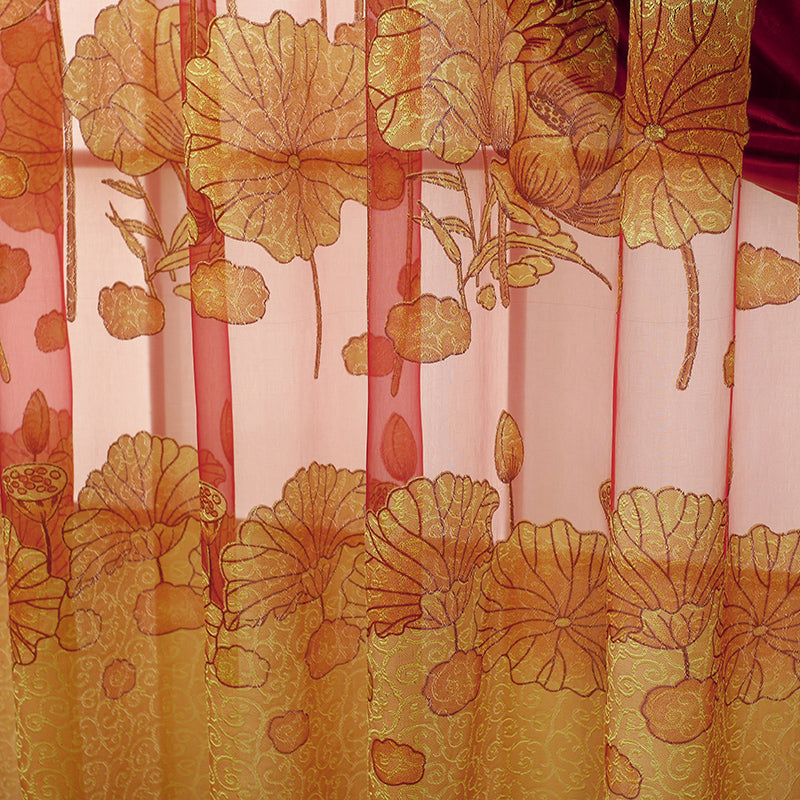 Luxurious and Elegant Burnout and Embroidered Floral Blackout Curtains