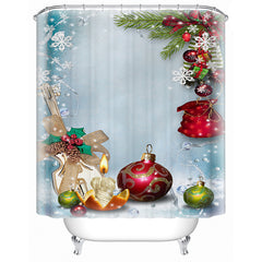 Fabulous Sweet Christmas Candles and Baubles Shower Curtain