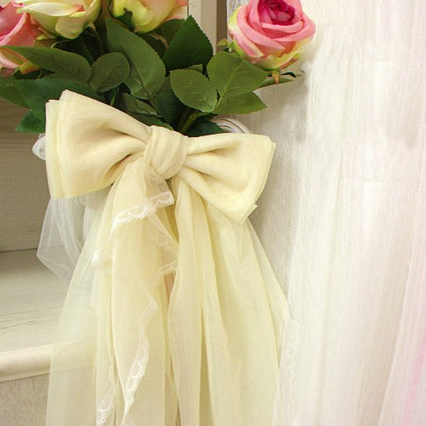 Lovely Lace Bowknot Pattern Decorative 2 Pcs Curtain Tiebacks