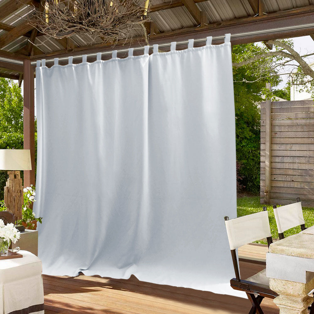 Modern Simple White Outdoor Curtains Tab Top Cabana Curtain Waterproof Sun-proof Heat-insulating 1 Panel