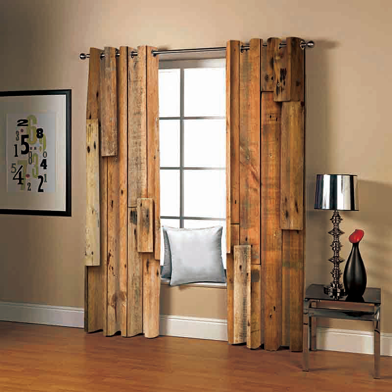 3D Vintage Rustic Theme Realistic Wooden Doors Blackout Decorative Curtain for Living Room