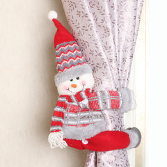 Christmas Curtain Buckle Tie Back 1 Pair Santa Snowman Deer Holdback Fastener Buckle Clamp Window Decorations Christmas Ornaments Home Holiday Decor