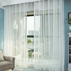 Elegant Comfort Pure Colored Cross Linen Custom Sheer Curtain