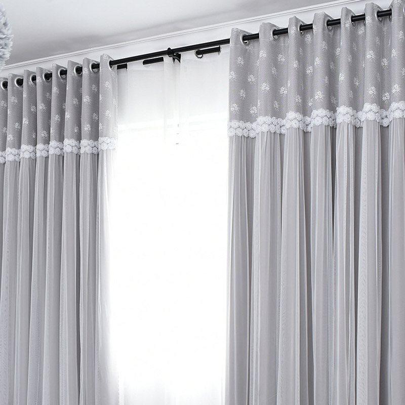 Princess Decoration Blackout Custom Curtain Sets for Living Room Bedroom Sheer and Shading Curtain