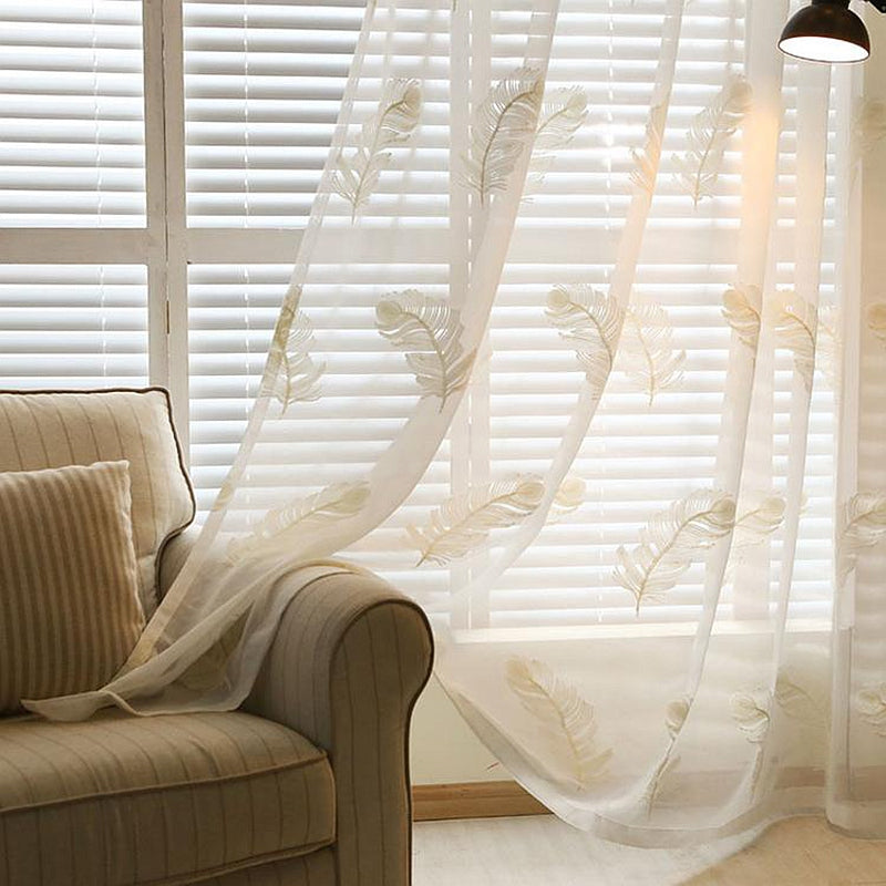 White Feather Custom Sheer Curtain