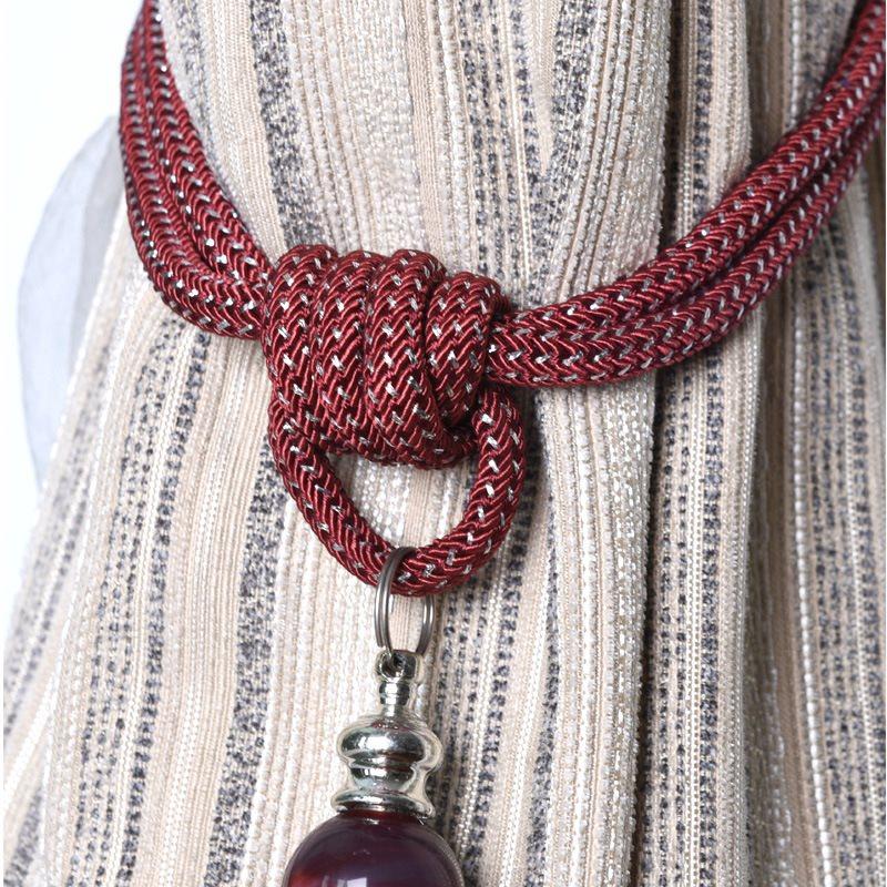 1 Pair Curtain Accessories Paired Crystal Balls Hanging Tassels Curtains Tie back 8 Color