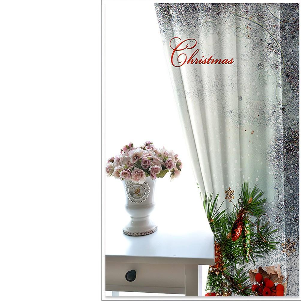 3D Blackout Curtains Christmas Tree and Bell  Xmas Print Window Curtains for Living Room Bedroom Window Drapes 2 Panels Set