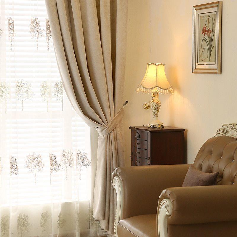 Window Curtains Modern Simple Style European Decorative Blackout Hook Curtains for Living Room Bedroom