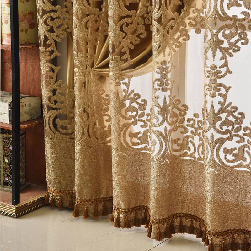 European Ventilate Curtain Custom Shading Curtain and Sheer Living Room Bedroom Grommet Curtains 100% Shading Rate and UV Rays No Pilling No Fading No off-lining