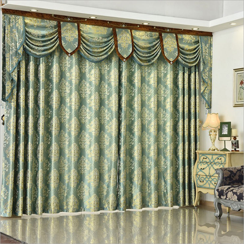 Shading Curtain Decorative and Blackout Polyester Embroidered Luxury European Style 3 Colors Curtain Valance