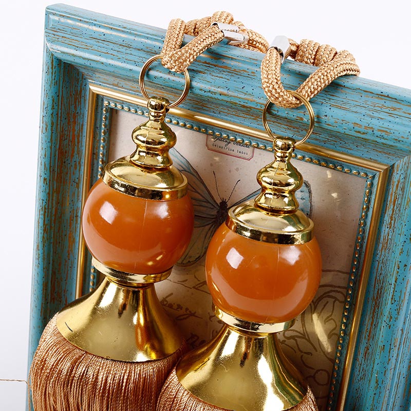 Beddinginn Curtain Paired Lantern Single Hanging Ball Tassels Curtains Buckle 1 Pair