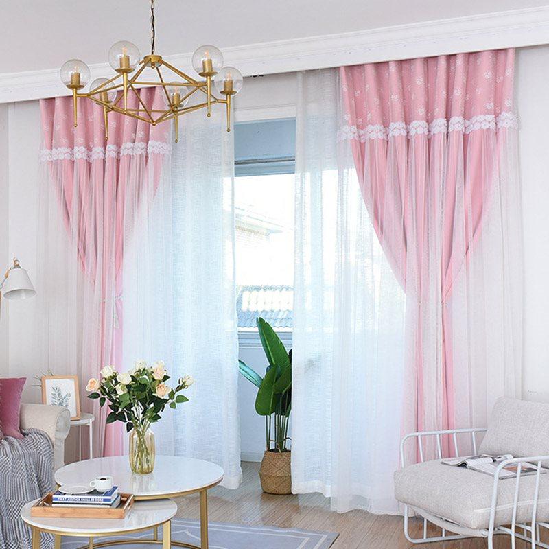 Princess Decoration Blackout Custom Curtain Sets for Living Room Bedroom Sheer and Shading Curtain