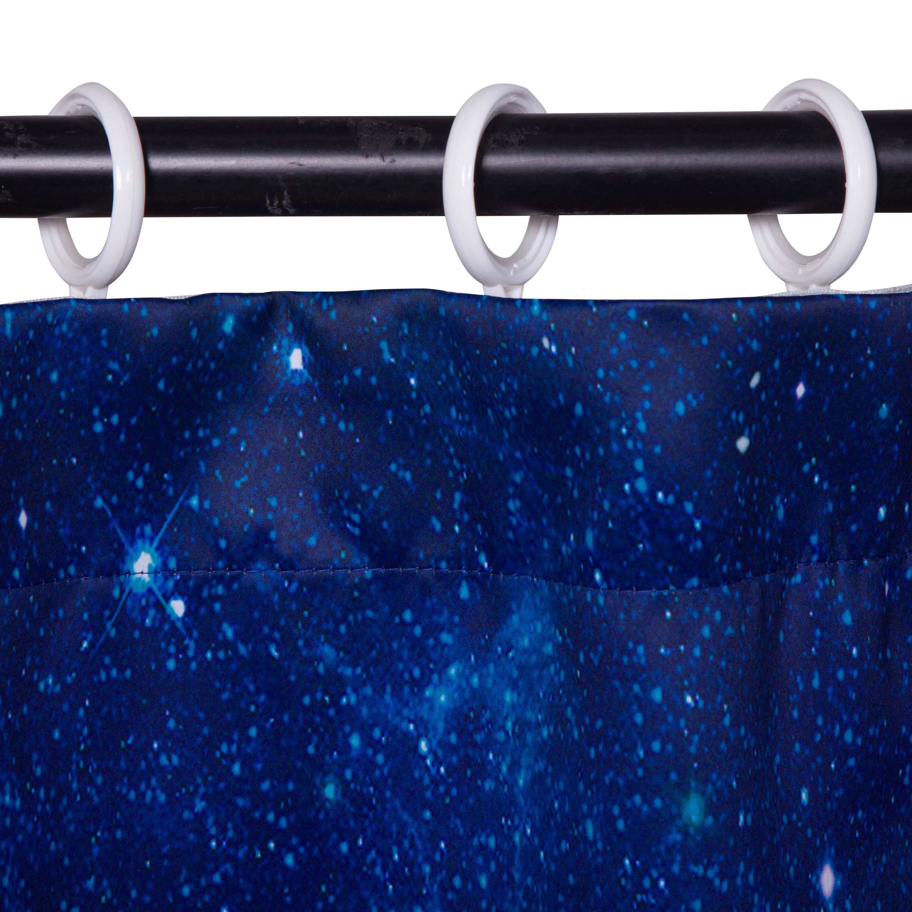 3D Gorgeous Dark Blue Galaxy Printed Polyester Blackout Custom 2 Panels Curtain