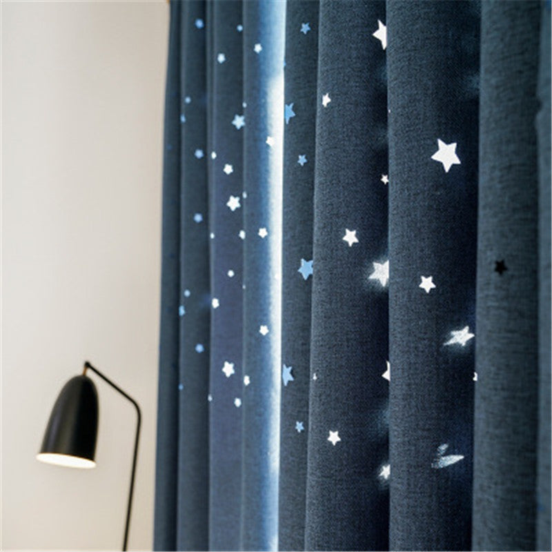 Romantic Starry Sky Curtains Space Inspired Night Sky Twinkle Star Kid's Room Drapes