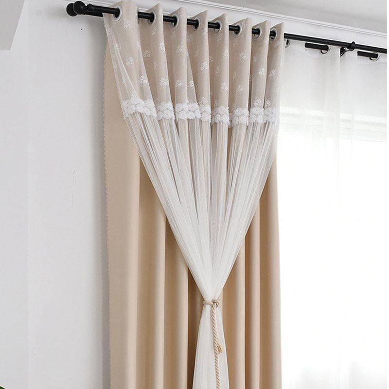 Princess Decoration Blackout Custom Curtain Sets for Living Room Bedroom Sheer and Shading Curtain