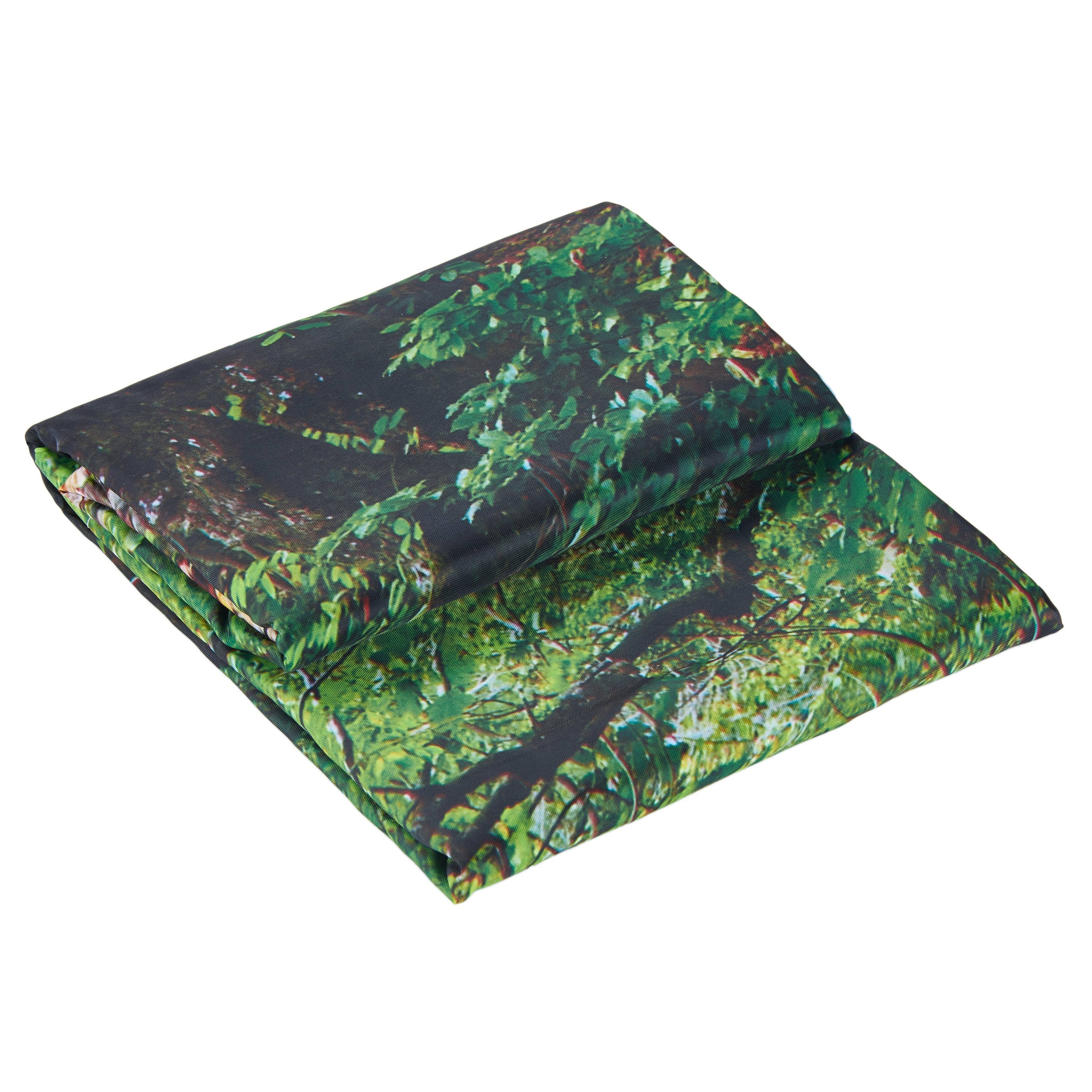 3D Secluded Forest and Wooden Path Printed Polyester Green Shower Curtain