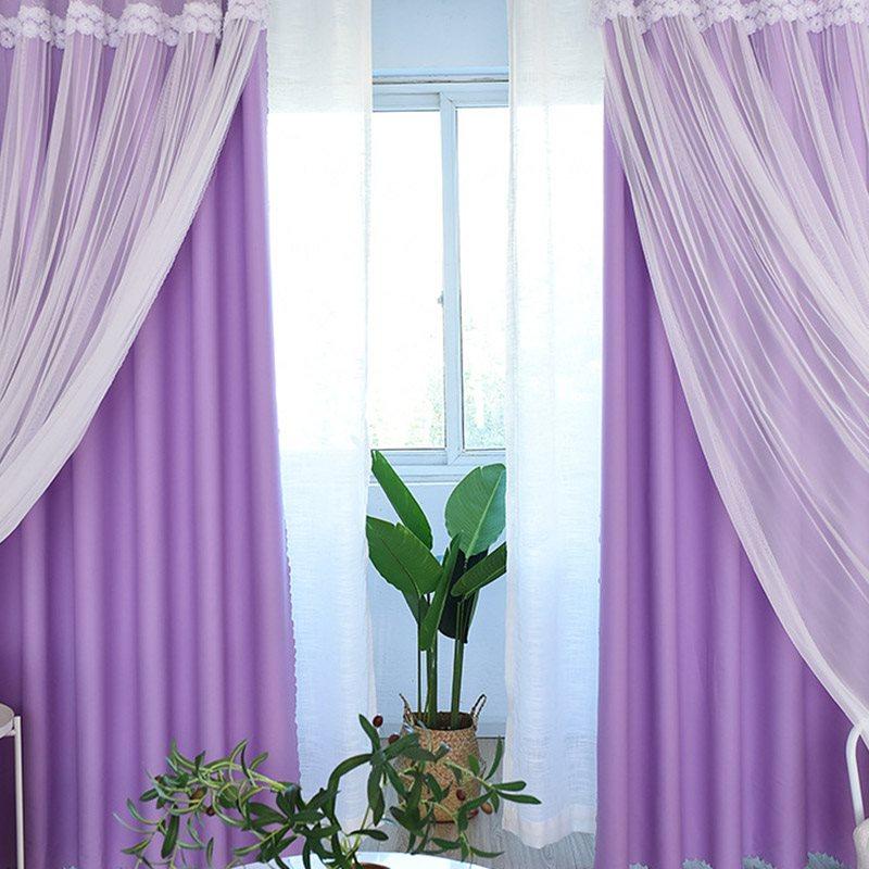 Princess Decoration Blackout Custom Curtain Sets for Living Room Bedroom Sheer and Shading Curtain