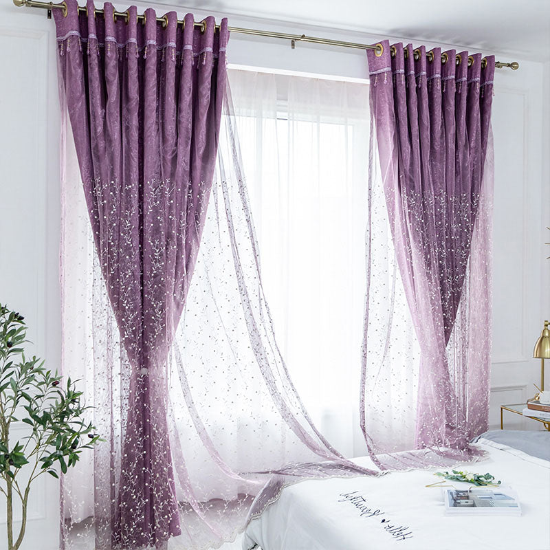 Modern Blackout Custom Purple Curtain Sets for Living Room Bedroom 84W 84L 2 Panel Set