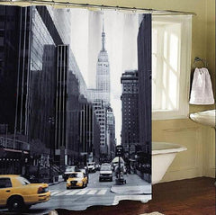 Chic Modern Street of New York Dacron 3D Printing Shower Curtain