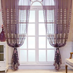 Romantic and Dreamlike Decorative Purple Semi Custom Sheer Curtains for Living Room Bedroom